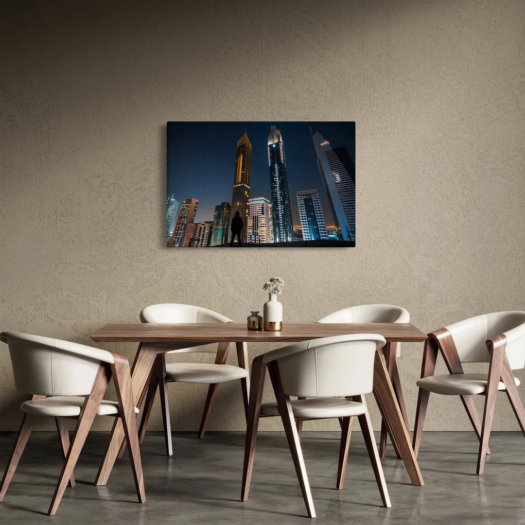 Éjszakai város képe (90x60 cm)