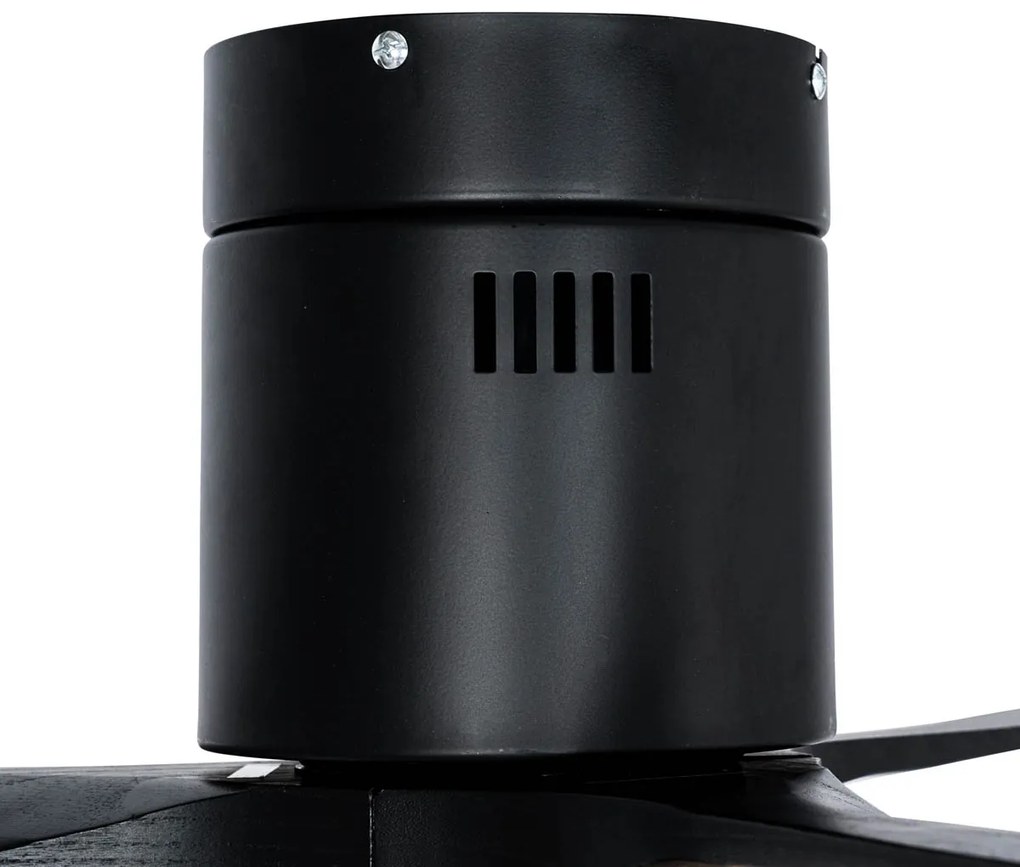 Mennyezeti ventilátor fekete 132 cm LED-del, fényerőszabályzóval és távirányítóval - Sofia