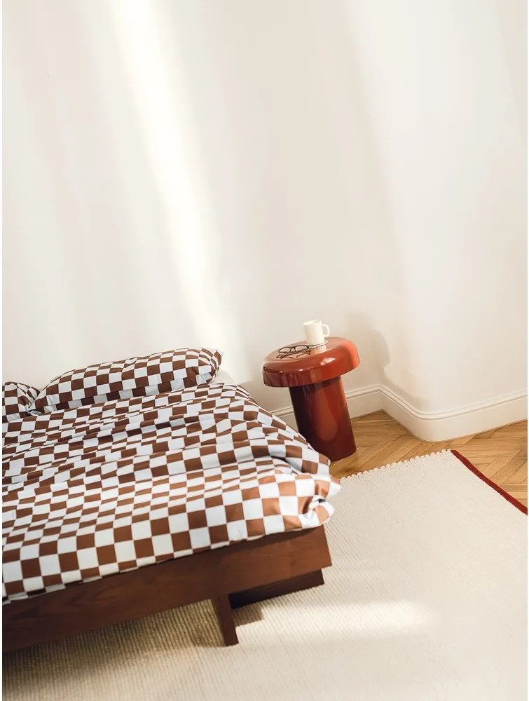 Barna MDF franciaágy ágytámla nélkül ágyráccsal 180x200 cm kőrisfa dekorral Kito – noo.ma