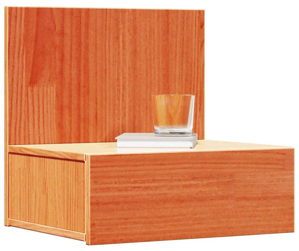 Éjjeli asztal 2 pcs Viaszbarna 42 x 32.5 x 40 cm Tömör fenyőfa