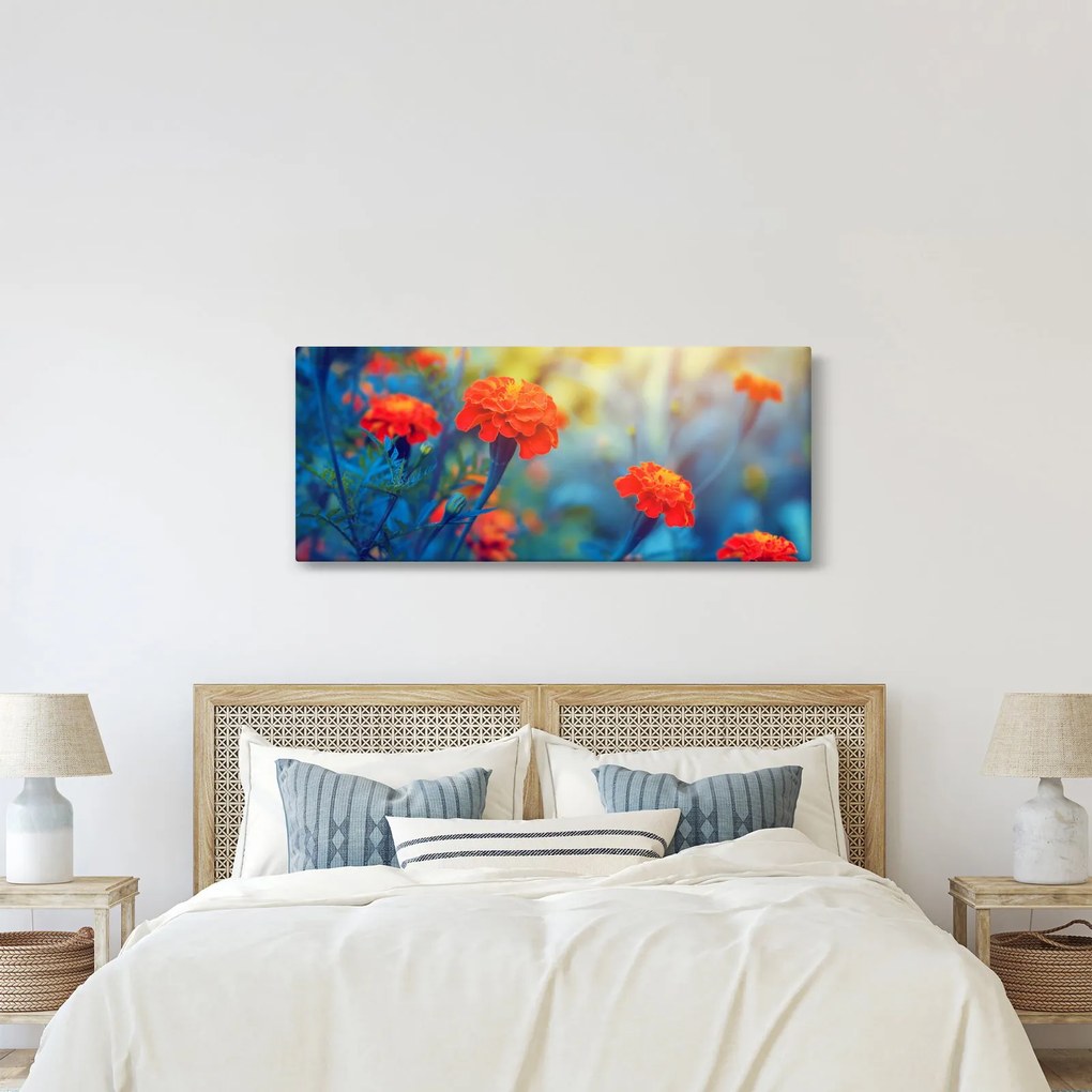 Kép - Narancssárga virágok (120x50 cm)