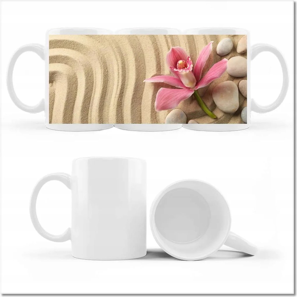 Spa Wellness nyomott mintás bögre Homok és kövek