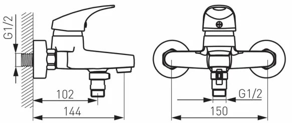 FERRO - ONE kádcsaptelep, fényes króm