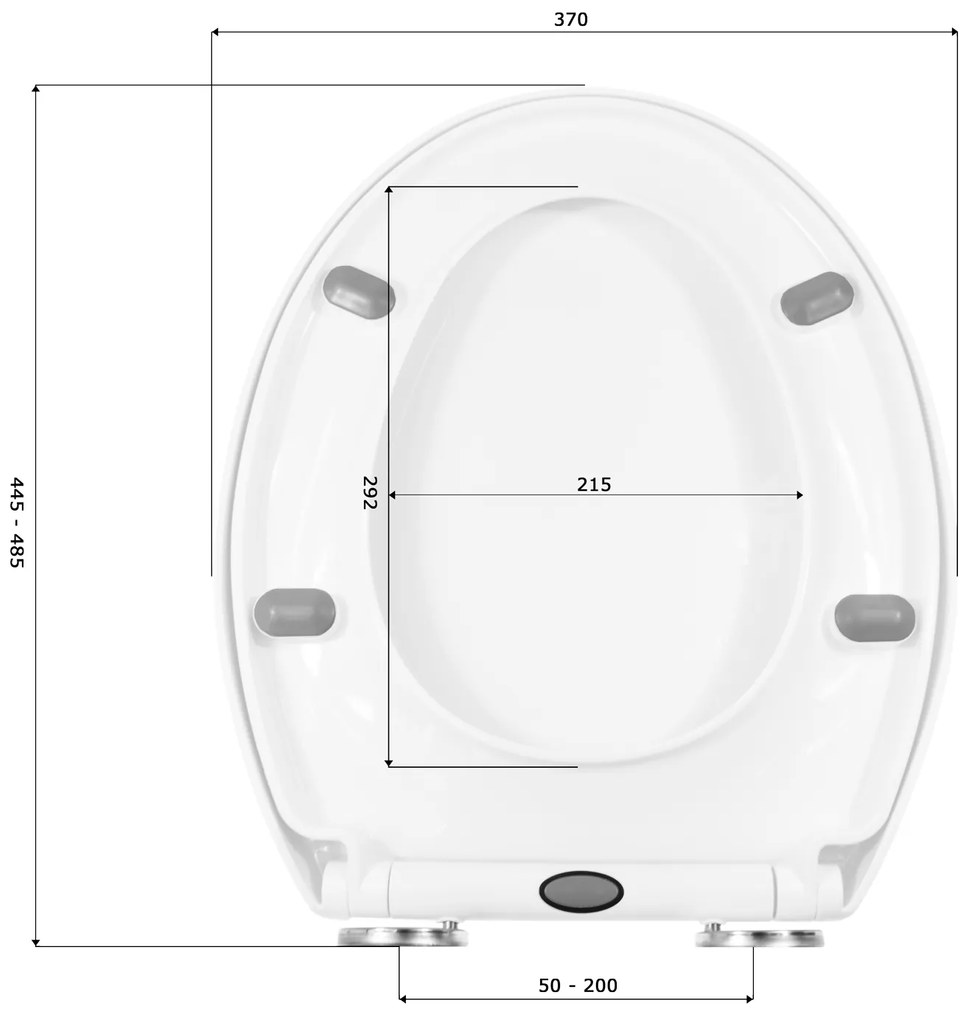 Gamma Trigo D3, WC-ülőke 445(485)x370mm polipropilénből, lassan záródó, fehér, GMA-D3