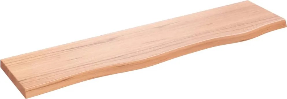 vidaXL világosbarna kezelt tömör tölgyfa fali polc 80x20x2 cm
