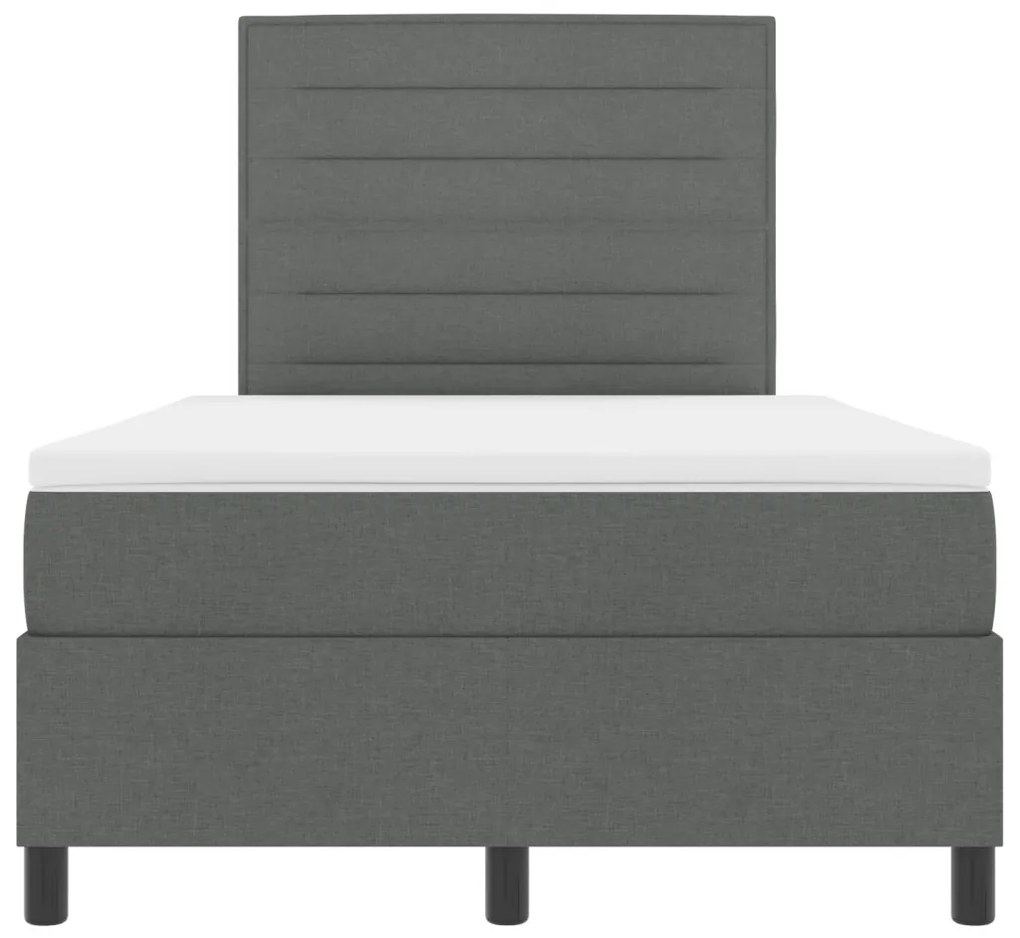 Box Spring Ágy Matraccal Sötétszürke Kétszemélyes Szövet