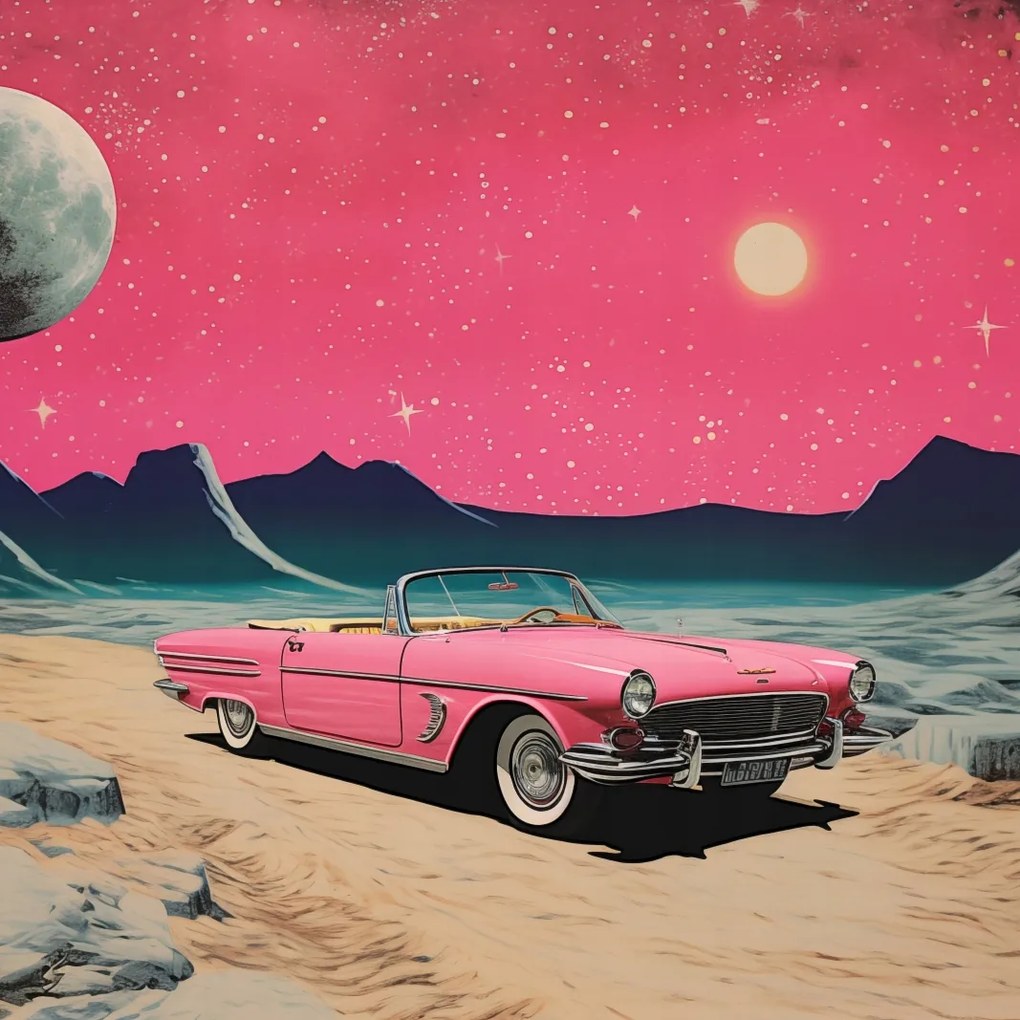 Poszter 20x20cm Kabrió az űrben