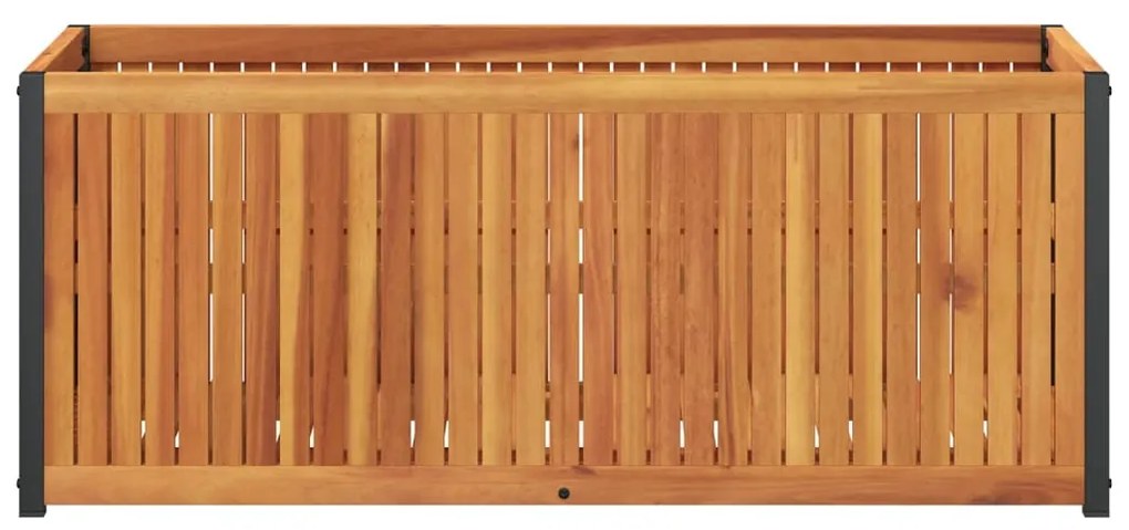 vidaXL tömör akácfa és acél kerti virágtartó 110 x 45 x 44 cm
