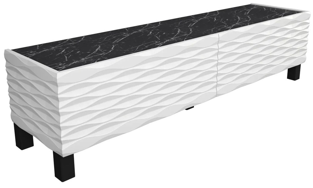 TV szekrény Lerze - White, Black