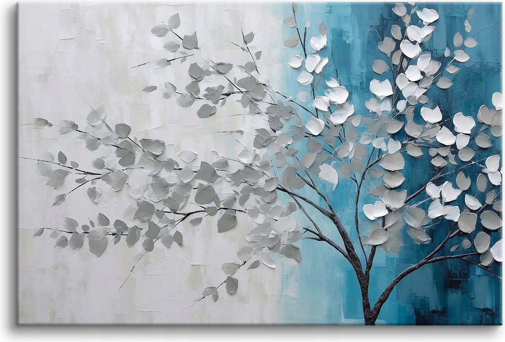 Vászonkép hálószoba falikép szürke levelek fa 80x120cm