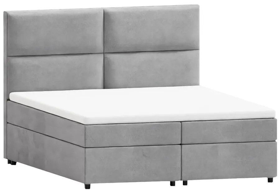 Világosszürke ágyneműtartós boxspring ágy 160x200 cm Rico – Ropez