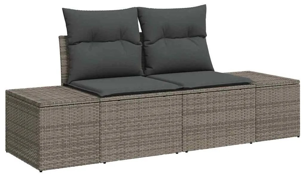 Kerti Kanapé Szett 9 pcs Szürke 319 x 154 x 85 cm Poli rattan