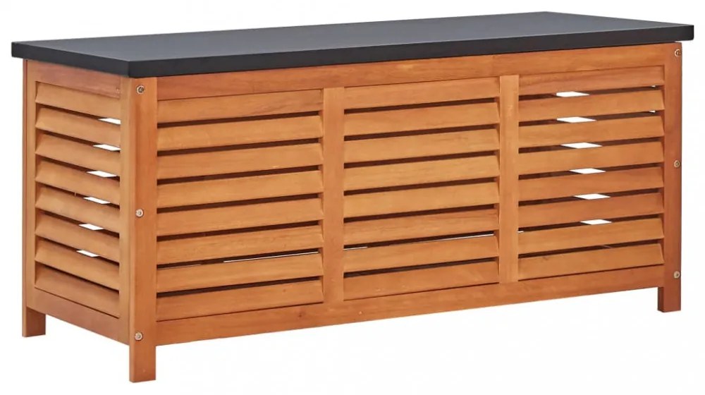 tömör eukaliptuszfa kerti tárolóláda 117 x 50 x 55 cm