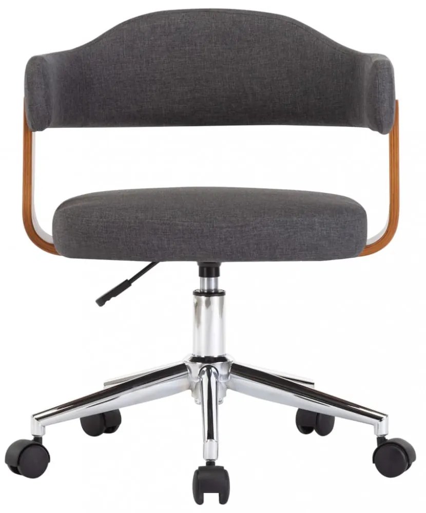 vidaXL 4 db szürke hajlított fa és szövet forgó étkezőszék