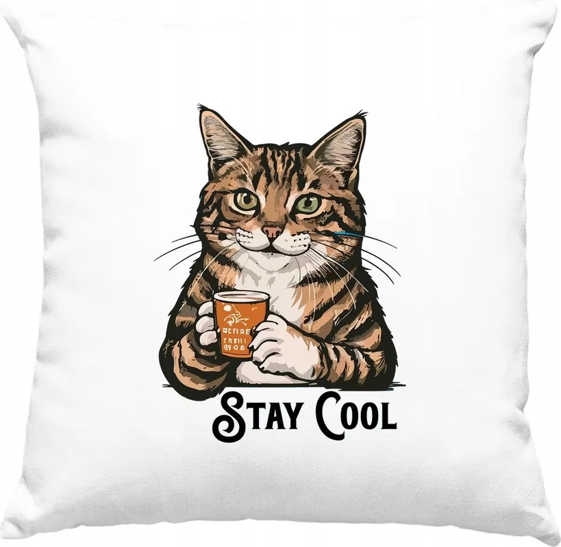 Cica párna Cool Macska fehér