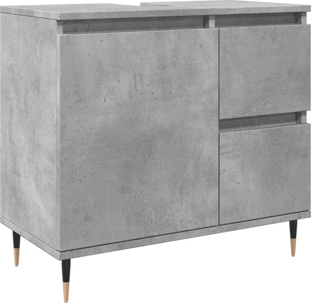 vidaXL betonszürke szerelt fa fürdőszobaszekrény 65 x 33 x 60 cm