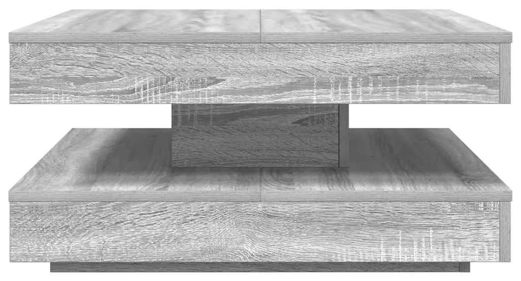 Szürke sonoma dohányzóasztal 360 fokban forgatható 70x70x34,5cm