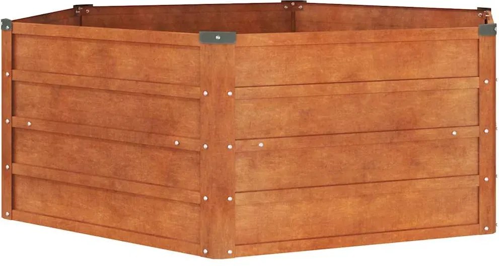 vidaXL rozsda színű corten acél kerti magaságyás 129 x 129 x 45 cm