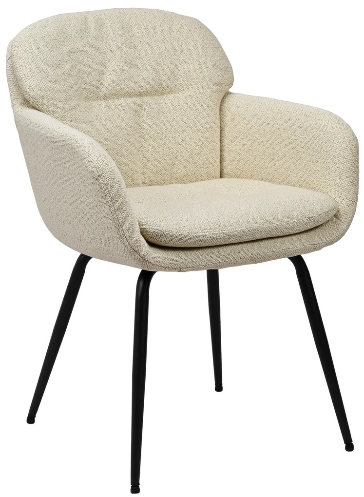 MAZZONI EXPORT GEORGIA Krémszínű (Monza 90 szövet) - MODERN KÁRPITOZOTT BOUCLÉ SZÉK NAPPALIBA/ÉTKEZŐBE/LOFT IRODÁBA