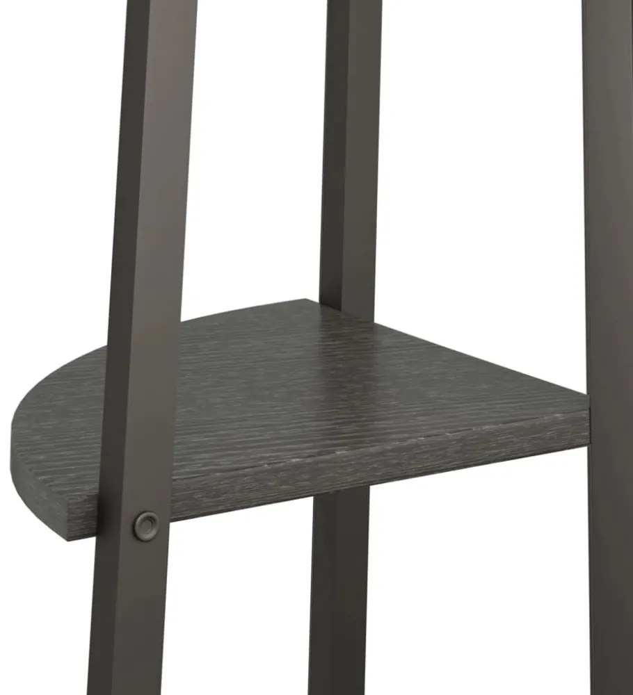 3 szintes fekete sarokpolc 45,5 x 31,5 x 120 cm