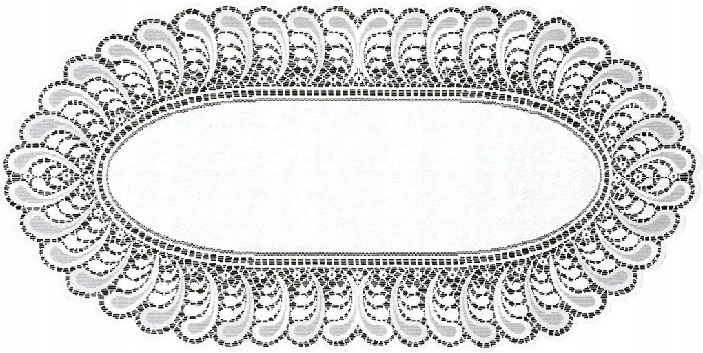 Mg 255061 Abrosz jacquard futófelület 70x140 ovális Fehér