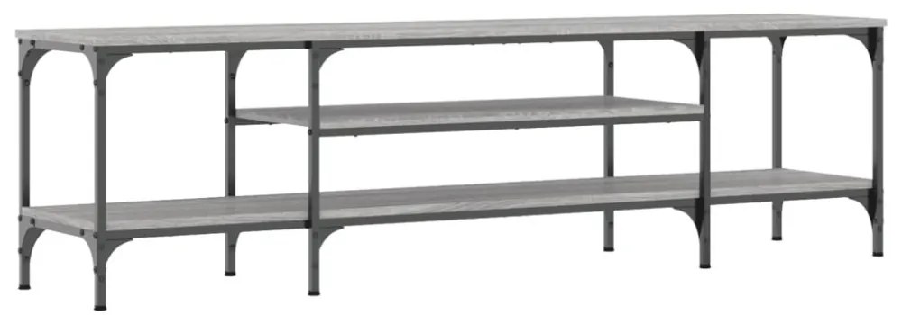 szürke sonoma színű szerelt fa és vas TV-szekrény 161x35x45 cm