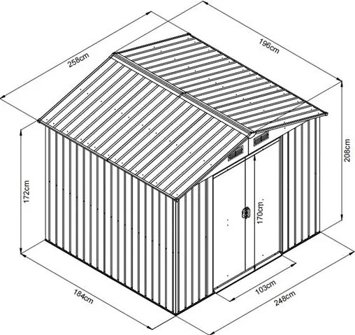 Avenberg Kerti ház szerszámokra 2.0 x 2.6 m, BARNA, SD-X68E-H170