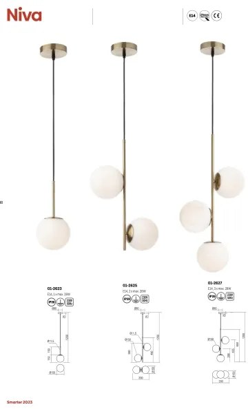 Redo 01-2624 - Csillár zsinóron NIVA 1xE14/28W/230V