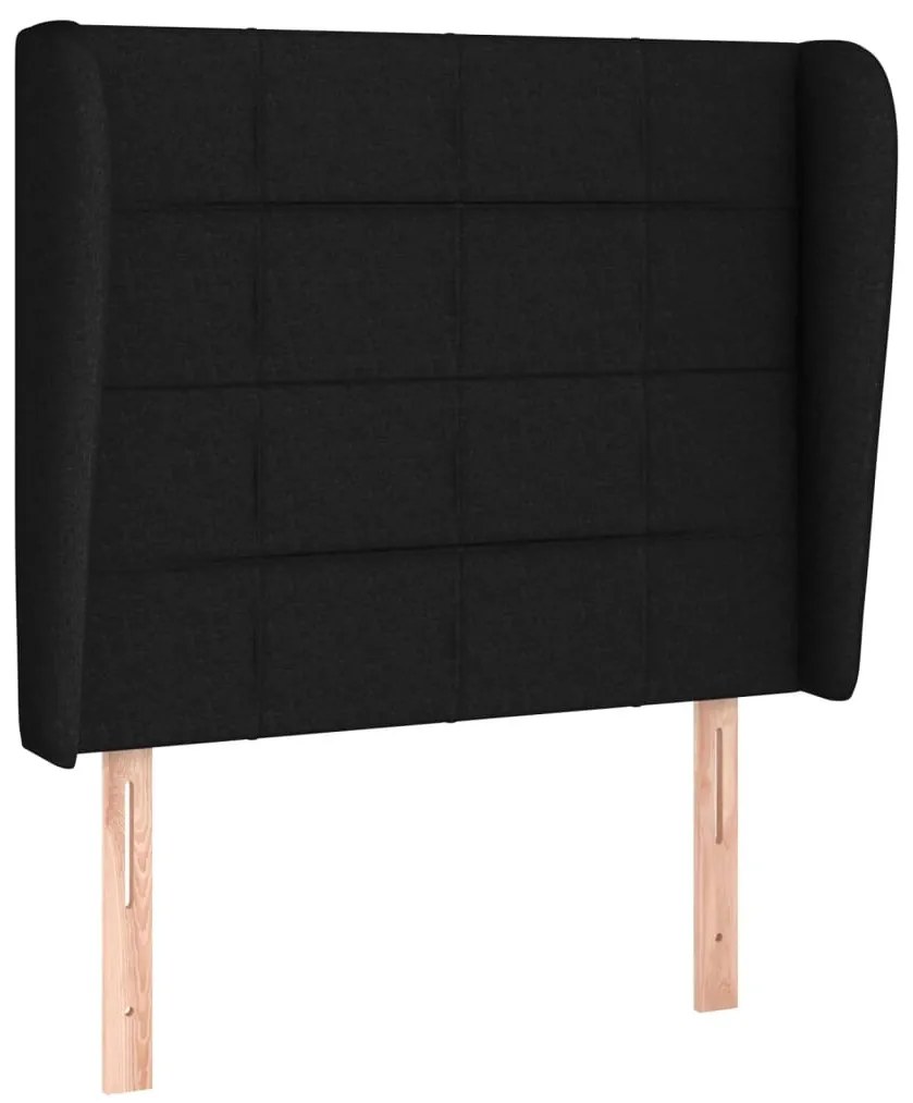 fekete szövet fejtámla szárnyakkal 103 x 23 x 118/128 cm