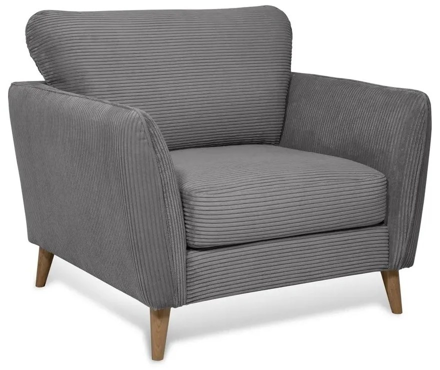 Sötétszürke kordbársony fotel Paris – Scandic