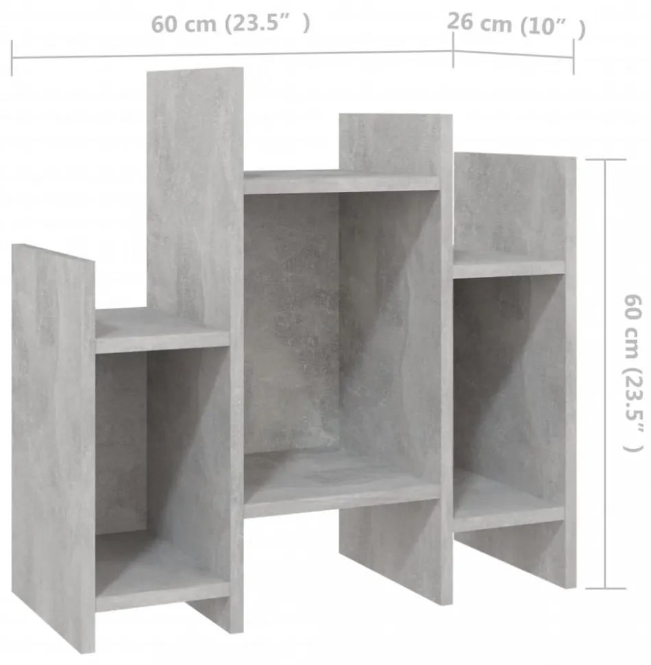 betonszürke szerelt fa kisszekrény 60 x 26 x 60 cm