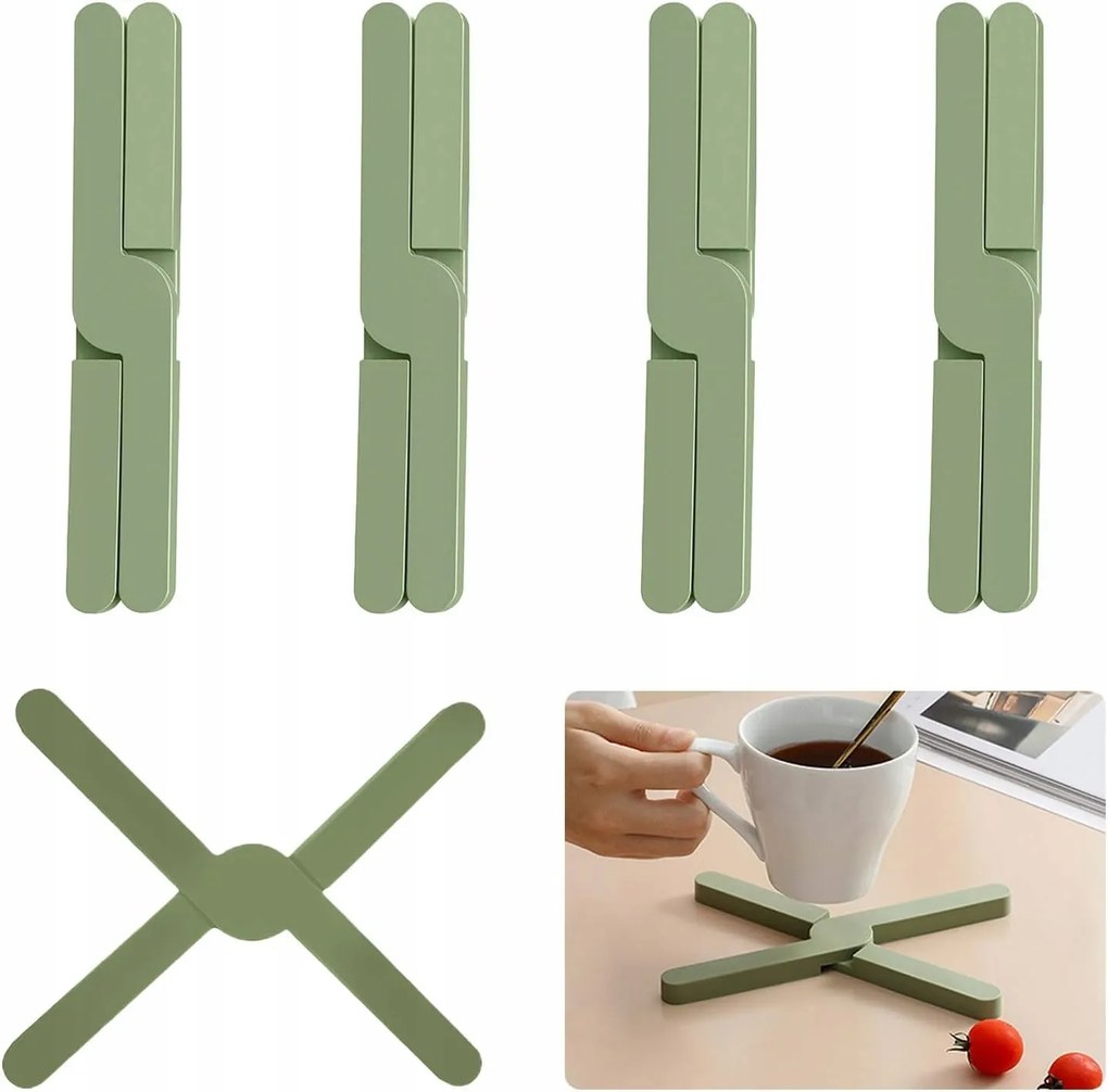 Edénytartó állvány Összecsukható 4 db Edényvédő alátét