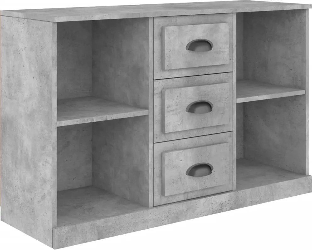vidaXL betonszürke szerelt fa tálalószekrény 104,5 x 35,5 x 67,5 cm