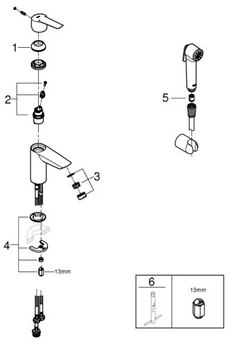 GROHE 231232433 - START mosdócsaptelep DN 15, S méret, fekete