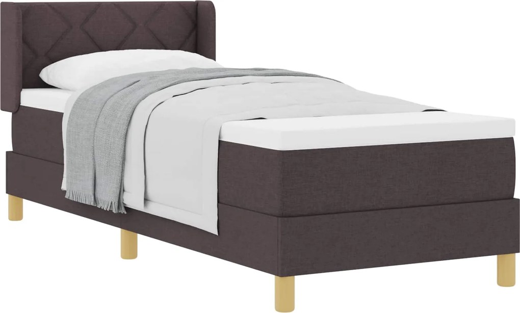 vidaXL Boxrugós ágy matracmal Sötét Barna 200 x 80 cm Poliészter