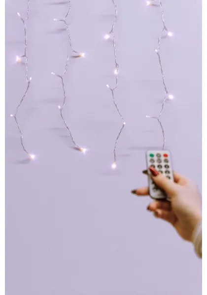 LED Dimmelhető Kültéri karácsonyi függöny CURTAIN 360xLED/8,4W/230V 2x2 m IP44 meleg fehér + távirányító