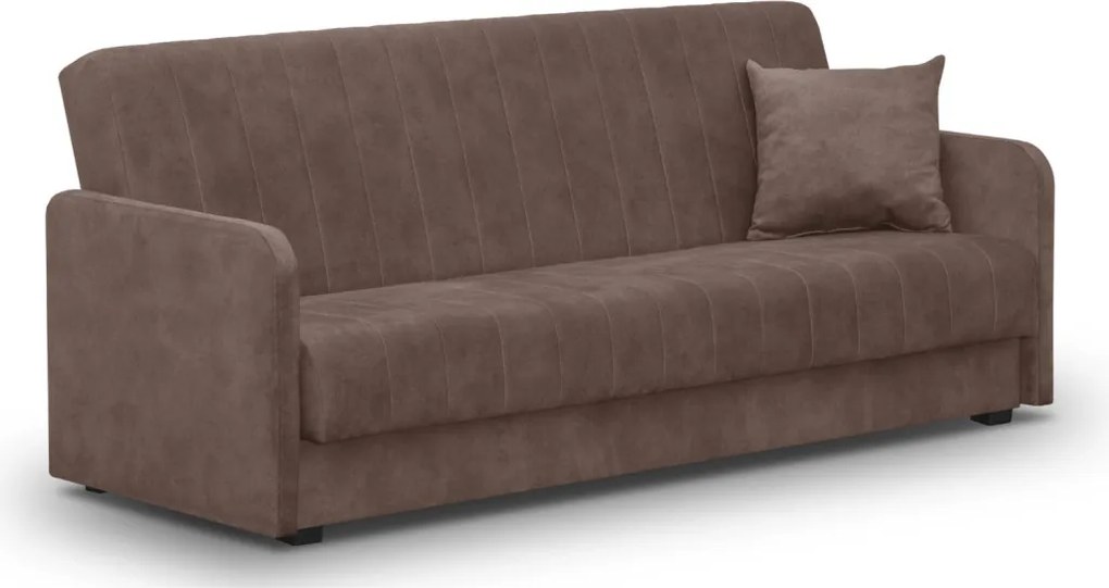 Porto ágyazható kanapé barna színben, bársony kárpittal