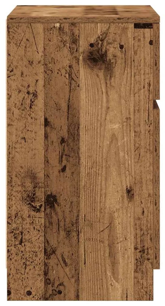 antik fa színű szerelt fa éjjeliszekrény 39x35x65 cm