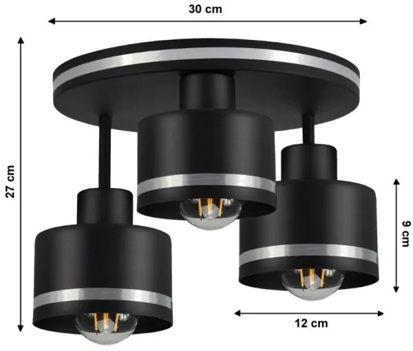 Csillár BODO SILVER 3xE27/60W/230V