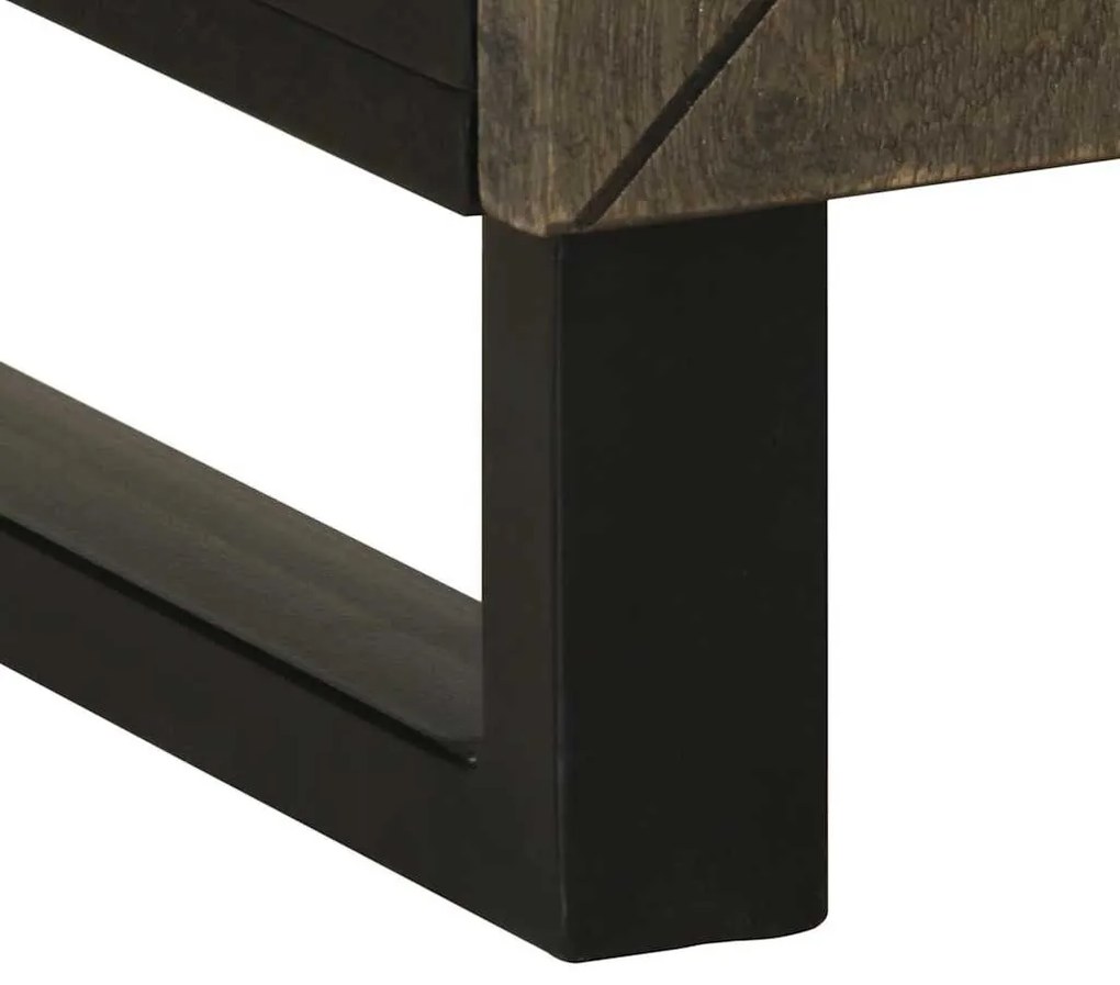 fekete tömör mangófa éjjeliszekrény 50 x 33 x 60 cm