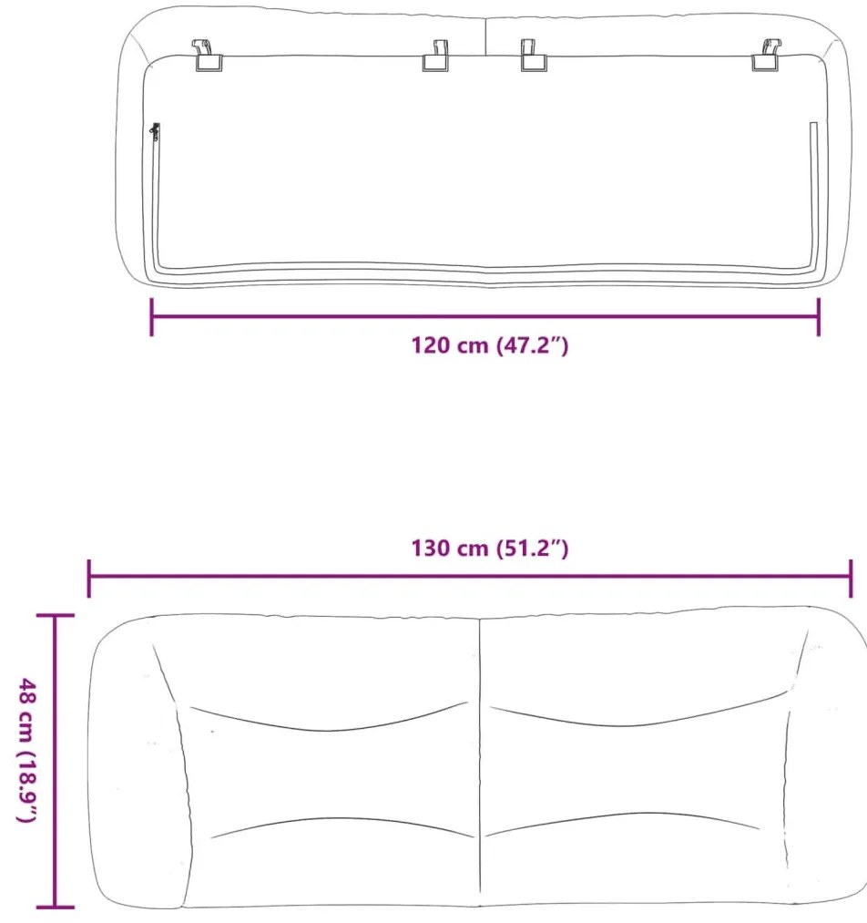 cappuccino színű műbőr fejtámla párna Hvar 120 cm