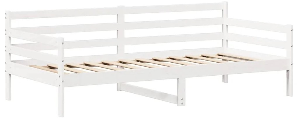 fehér tömör fenyőfa kanapéágy és pad tetővel 80 x 200 cm