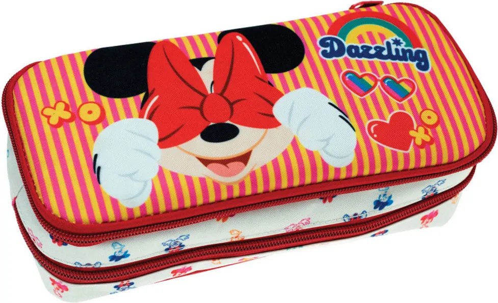 Disney Minnie Wink 2 rekeszes tolltartó 26 cm