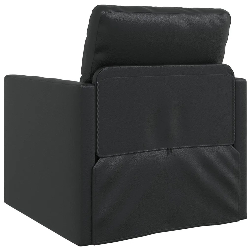 vidaXL Floor Sofa Bed 2-in-1 Fekete 74x77x81 cm Műbőr