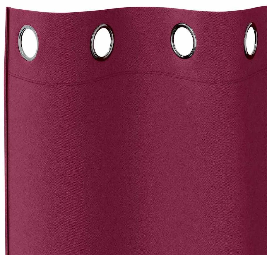 Függönyök függönyökkel 2 pcs Bordó 260x140cm Poliészter