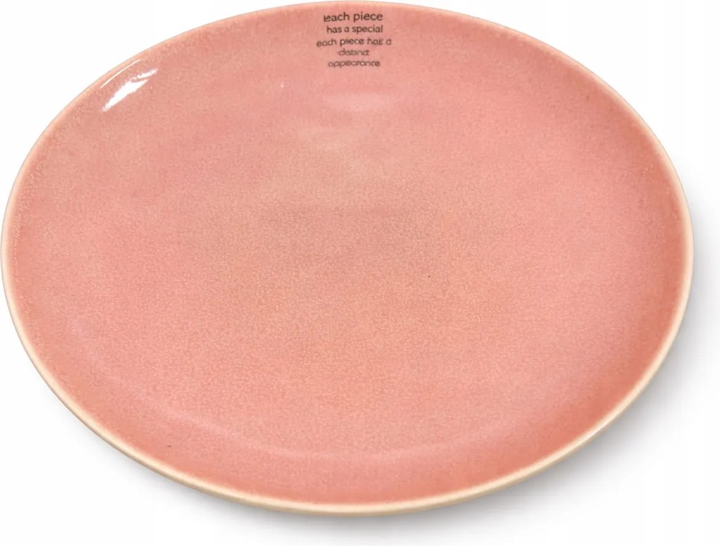 Desszert tányér kerámia , rózsaszín 20 cm