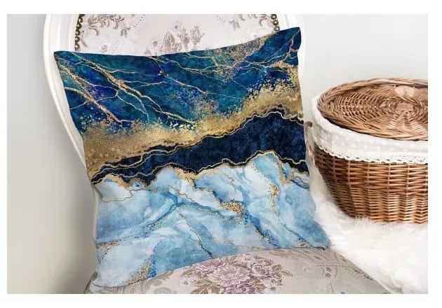 Marble With Blue párnahuzat, 45 x 45 cm - Minimalist Cushion Covers
