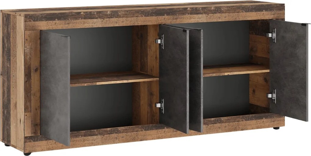 BLAGO komód 180 cm sötét tölgy/grafit