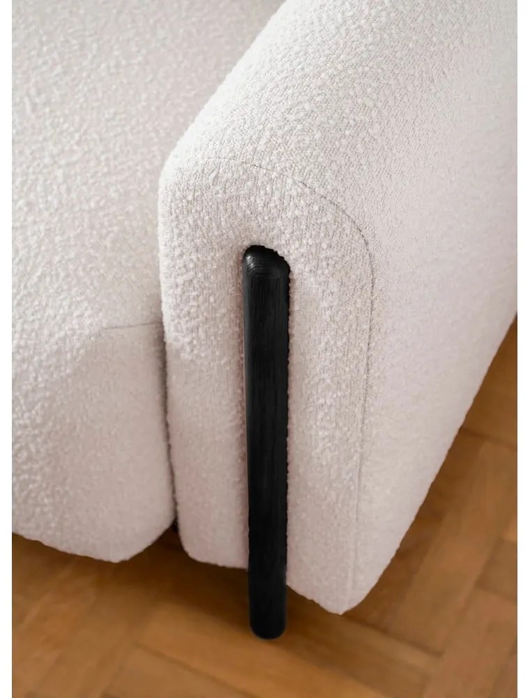 Bézs-krémszínű buklé kinyitható-tárolóhelyes kanapé 244 cm Arcadova – ELTAP