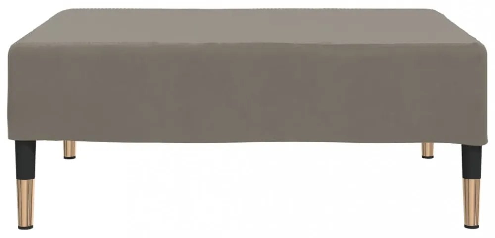 világosszürke bársony lábzsámoly 78 x 56 x 32 cm